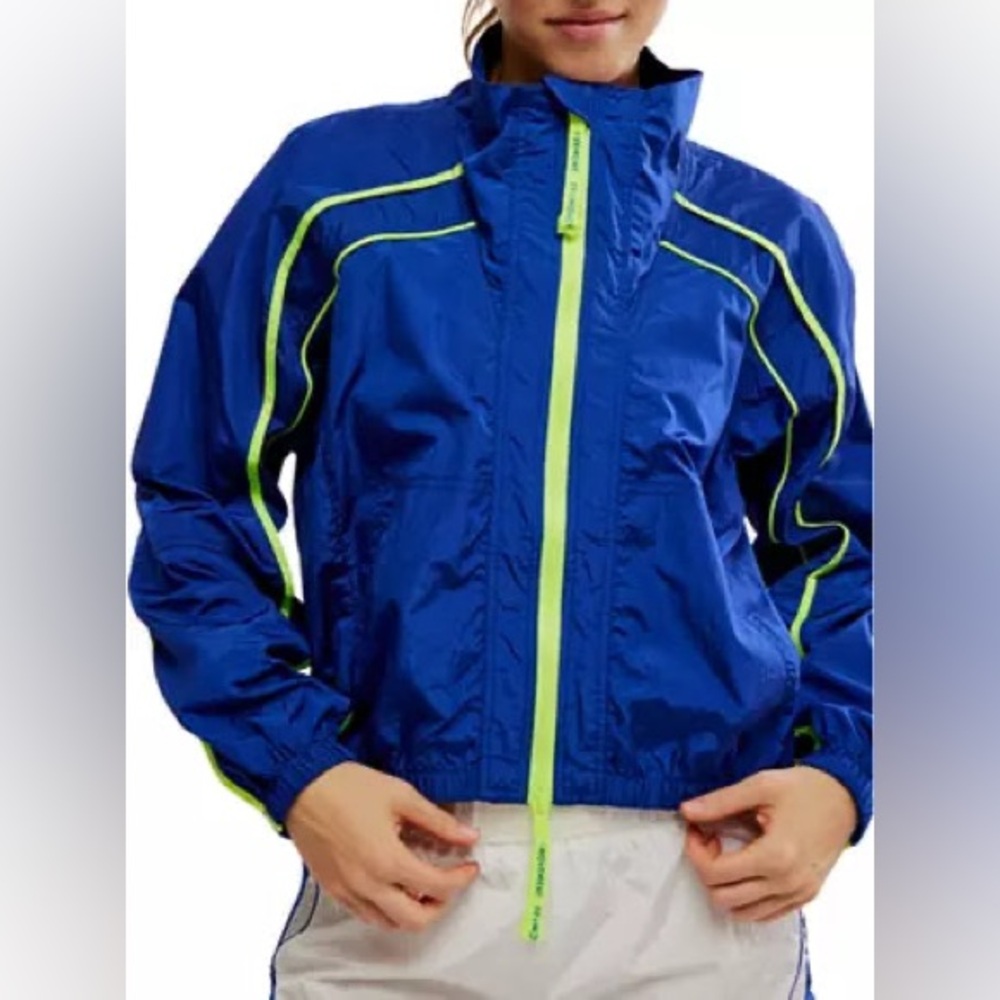 Free People FP Movement Varsity Blues Jacket Sapphire Blue  NWT Zip Up - XS